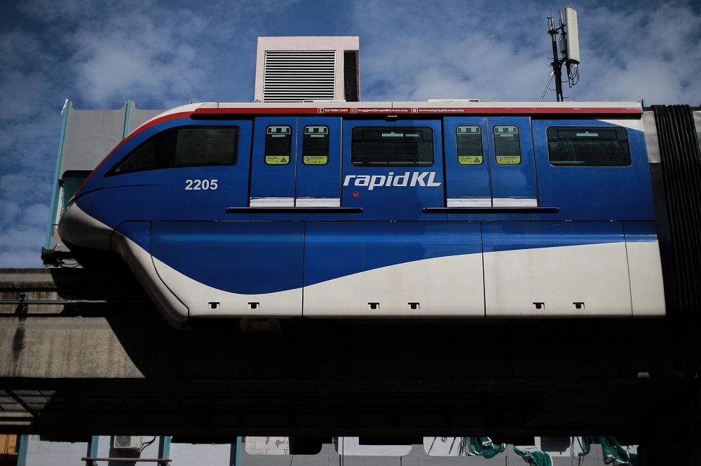 A Monorail train is seen in Kuala Lumpur May 4,2020. u00e2u20acu201d Picture by Ahmad Zamzahuri