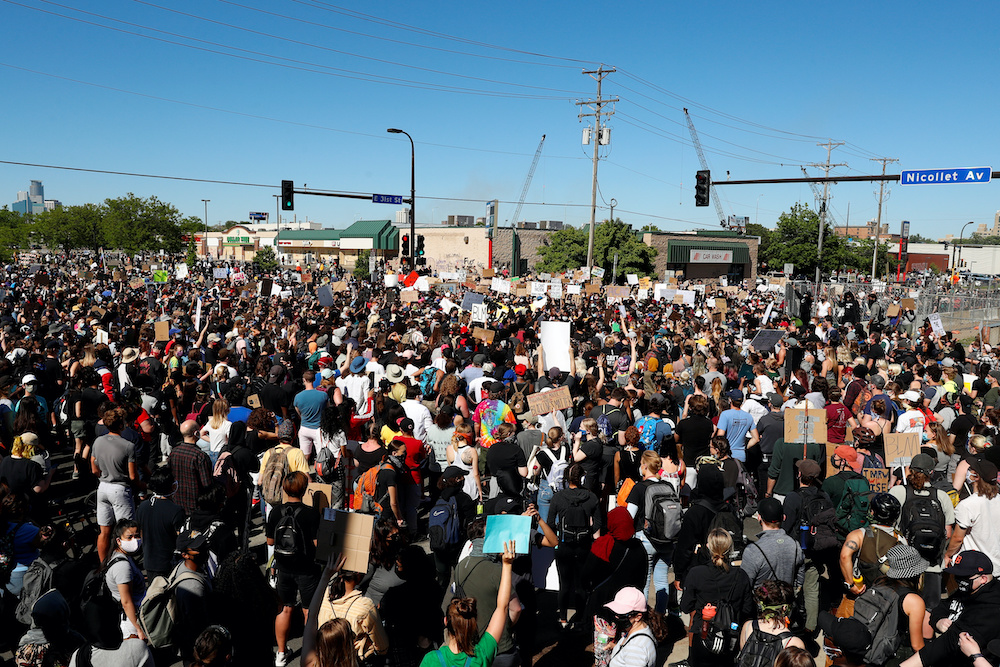 People gather during a rally against the death in Minneapolis police custody of George Floyd, in Minneapolis, Minnesota May 30, 2020. u00e2u20acu201d Reuters pic