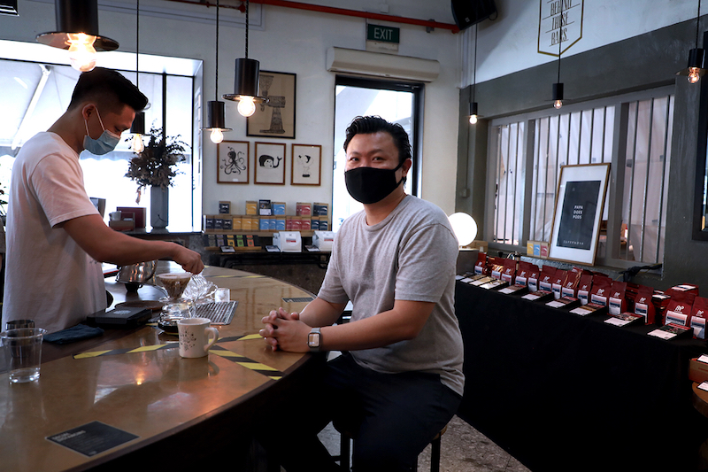 Marcus Foo’s company manages the popular Chye Seng Huat Hardware cafe along Tyrwhitt Road, and has a business arm selling wholesale coffee beans and related brewing equipment. — TODAY pic