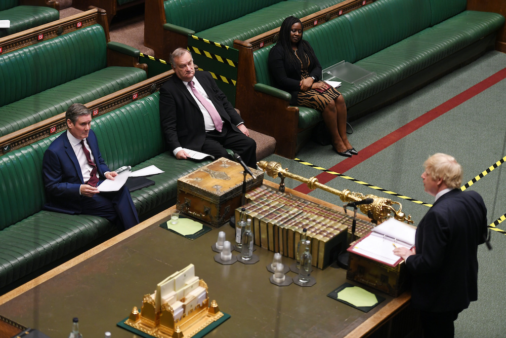 Britainu00e2u20acu2122s Prime Minister Boris Johnson speaks during the weekly question time debate in Parliament in London, Britain May 6, 2020. u00e2u20acu201d Reuters picnn