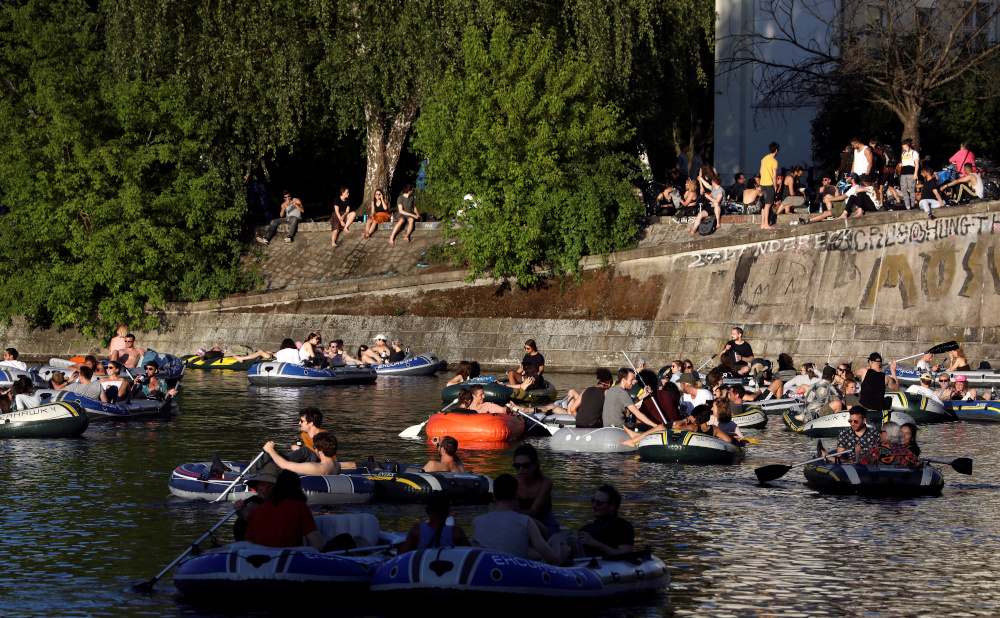 People enjoy sun on boats, on the Landwehrkanal, amid the spread of the coronavirus disease in Berlin, Germany, May 9, 2020. u00e2u20acu201d Reuters pic