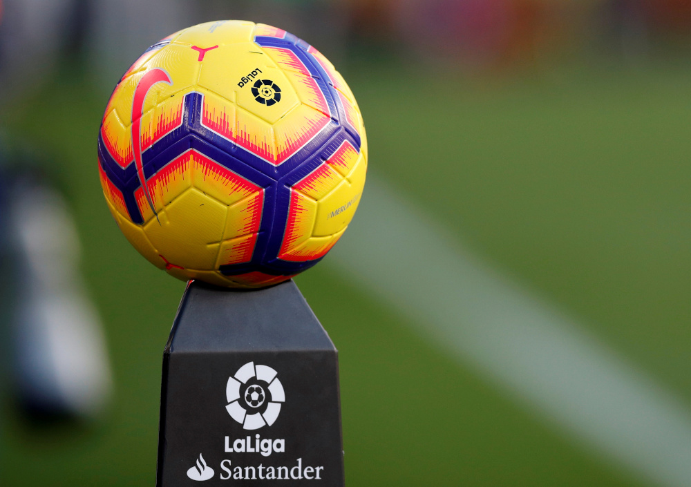 The match ball on display before the FC Barcelona v Real Betis match at Camp Nou, Barcelona, Spain, November 11, 2018. u00e2u20acu201d Reuters pic  