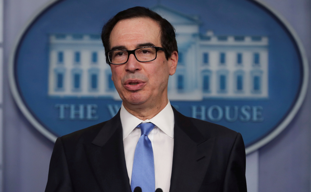 US Treasury Secretary Steven Mnuchin answers questions during the daily coronavirus task force briefing at the White House in Washington, US, April 21, 2020. u00e2u20acu201d Reuters pic 