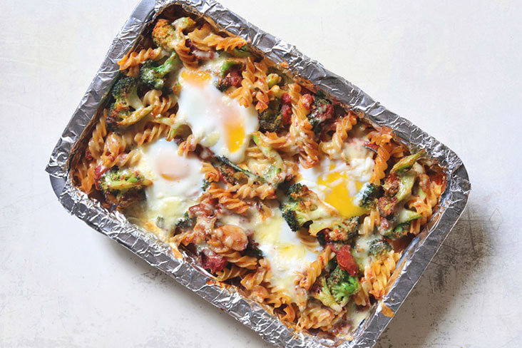 Spicy broccoli cheese bake right out of the oven!