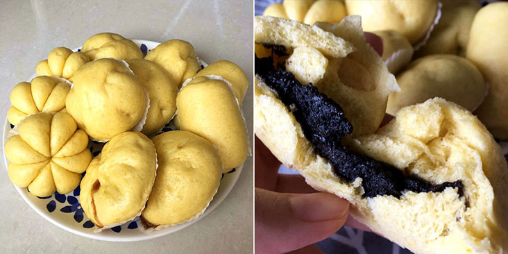 These steamed pumpkin 'baos' take four hours to prepare
