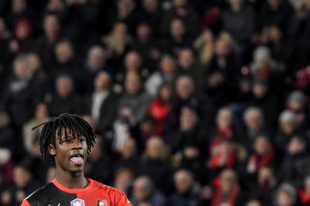 In this file photograph taken January 4, 2020, Rennesu00e2u20acu2122 French midfielder Eduardo Camavinga reacts during the French Cup football match between Rennes (SRFC) and Amiens (ASC) at The Roazhon Park in Rennes, western France. u00e2u20acu201d AFP pic 