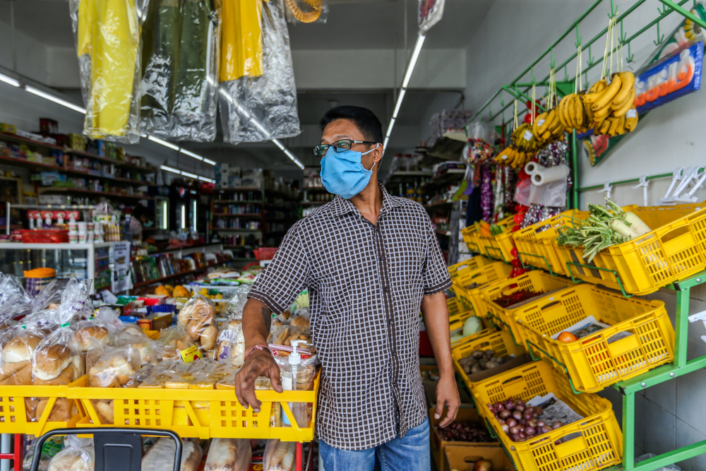 Sundry shop owner Padmanathan Jayabalan speaks to Malay Mail during an interview in Petaling Jaya Old Town May 11, 2020. — Picture by Firdaus Latif