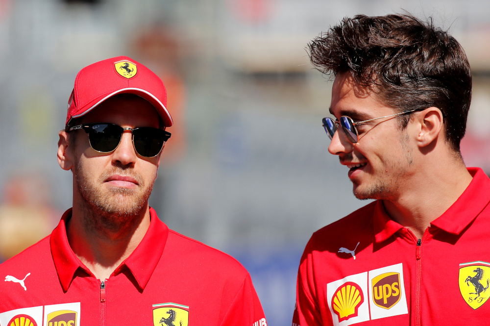 Ferrariu00e2u20acu2122s Sebastian Vettel and Charles Leclerc at the Russian Grand Prix in Sochi, Russia, September 29, 2019. u00e2u20acu201d Reuters pic 