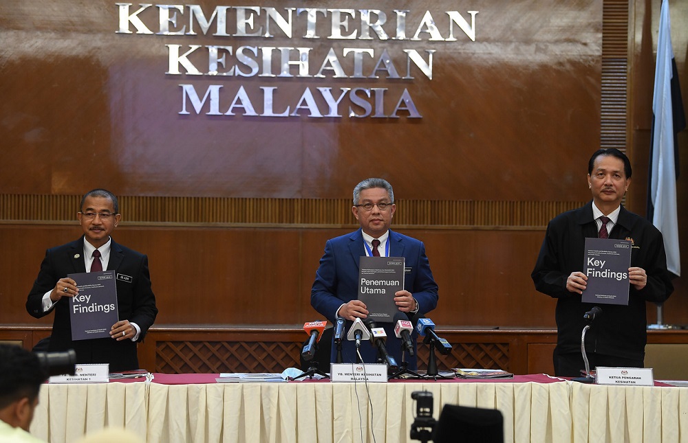Health Minister Datuk Seri Dr Adham Baba presents the findings of the 2019 National Health and Morbidity Survey at the Health Ministry in Putrajaya May 29, 2020. u00e2u20acu201d Bernama pic