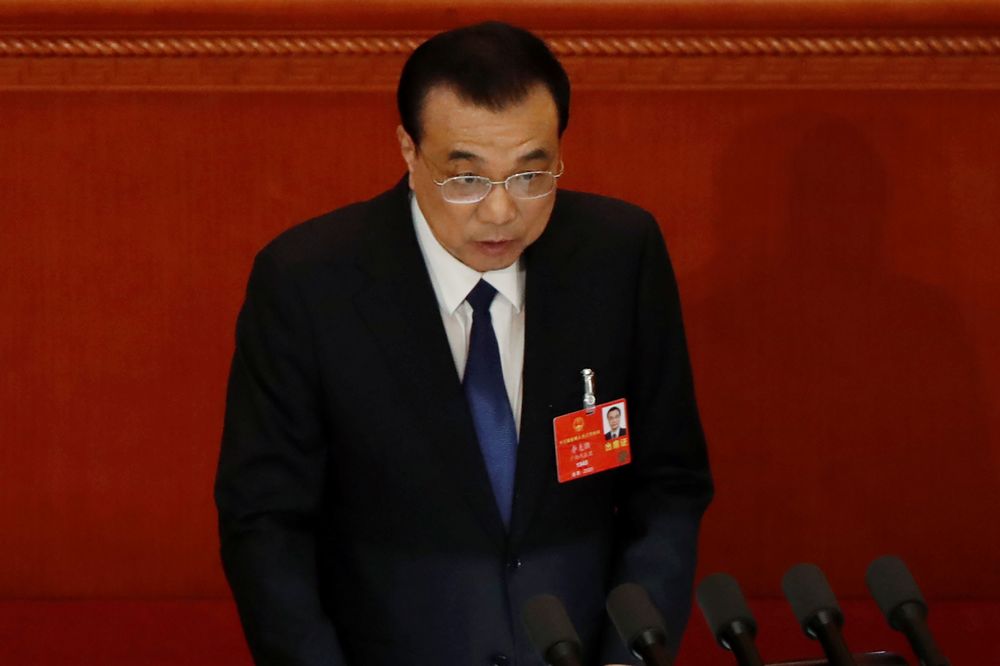 Chinese Premier Li Keqiang delivers a speech at the opening session of the National People's Congress (NPC) at the Great Hall of the People in Beijing, China May 22, 2020. u00e2u20acu201d Reuters pic