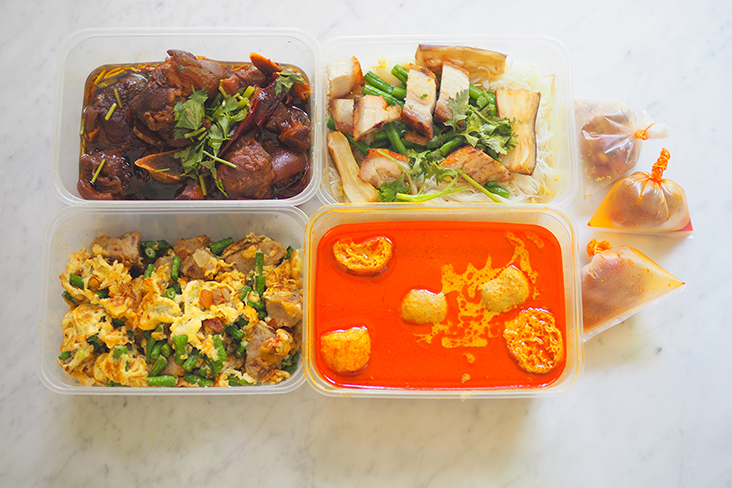 The items are packed in separate boxes and packets