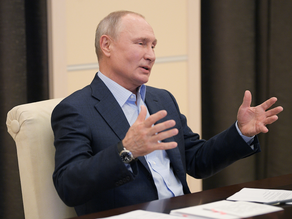 Russian President Vladimir Putin attends a meeting at the Novo-Ogaryovo state residence outside Moscow, Russia April 30, 2020. u00e2u20acu201d Reuters pic