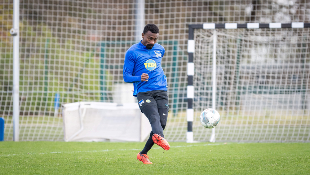 Hertha BSCu00e2u20acu2122s Salomon Kalou during training in Berlin April 13, 2020. u00e2u20acu201d Jan-Philipp Burmann/Hertha BSC via City-Press GmbH handout pic via Reuters 