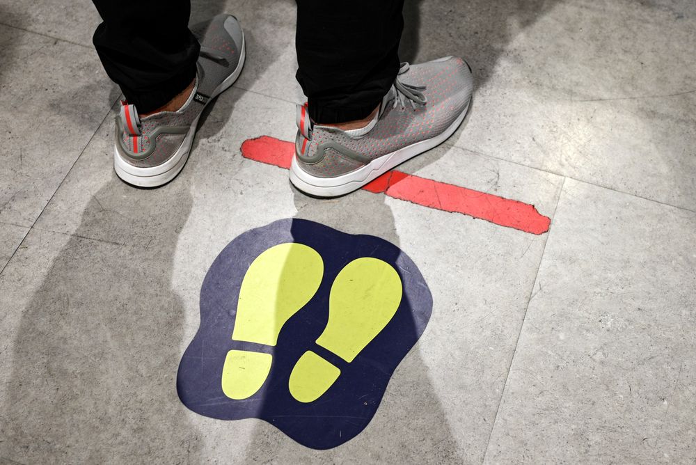 A social distancing marker is seen on a shop floor as a preventive measure against the spread of the coronavirus disease (Covid-19) in Sydney, Australia, May 4, 2020. Picture taken May 4, 2020. u00e2u20acu201d Reuters pic