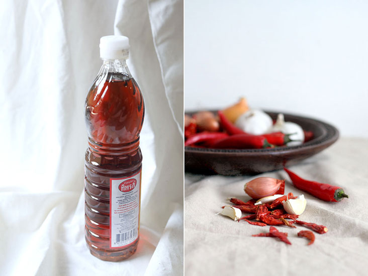 Fish sauce adds umami (left) while aromatics and chillies are the base of a good 'sambal'