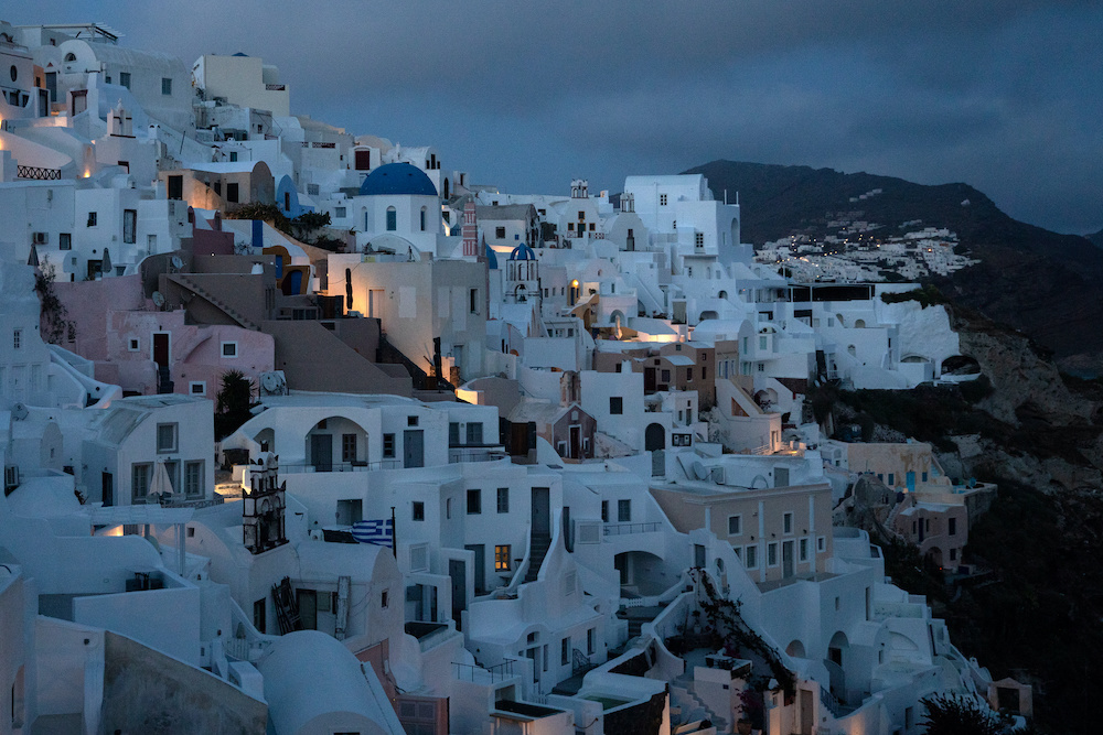 A view of Oia at dusk, following the coronavirus disease outbreak, on the island of Santorini, Greece, May 6, 2020. Picture taken May 6, 2020. — Reuters pic