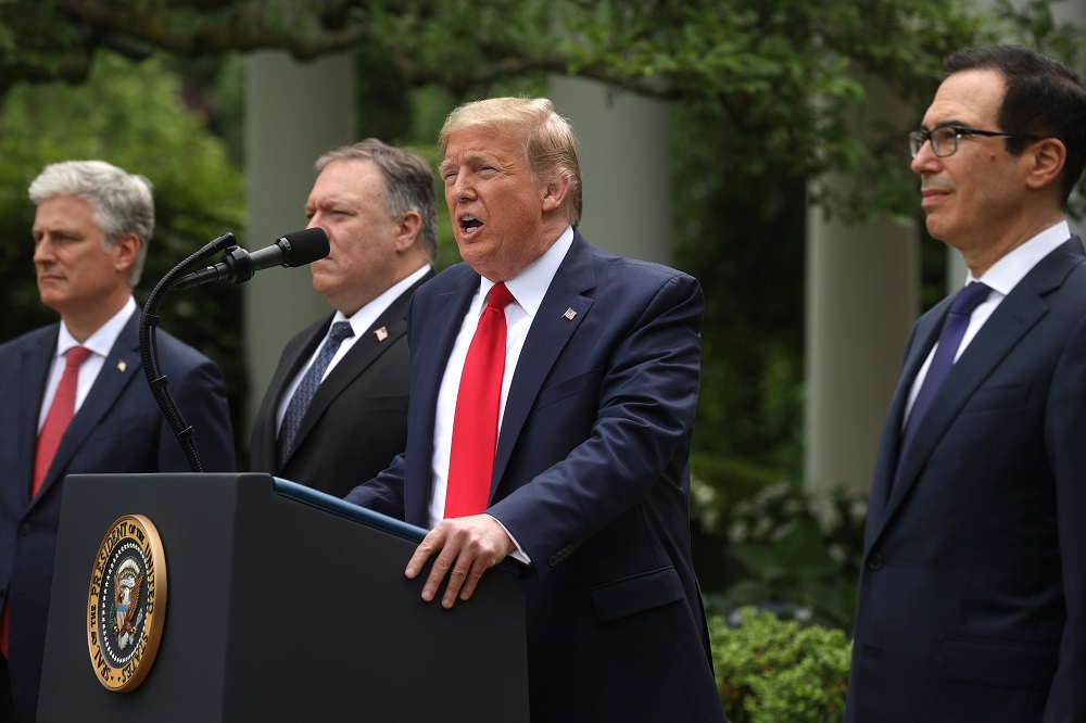 US President Donald Trump makes an announcement about US trade relations with China and Hong Kong in Washington May 29, 2020. u00e2u20acu2022 Reuters pic