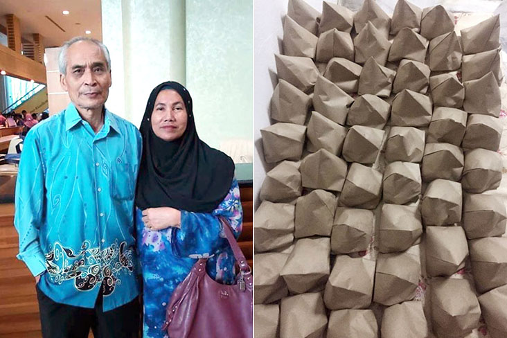 As part of their Ramadan Bundle, llaollao Malaysia and Pebble are offering their customers 'nasi lemak' by stall owner Cik Shazana and her parents (pictured)