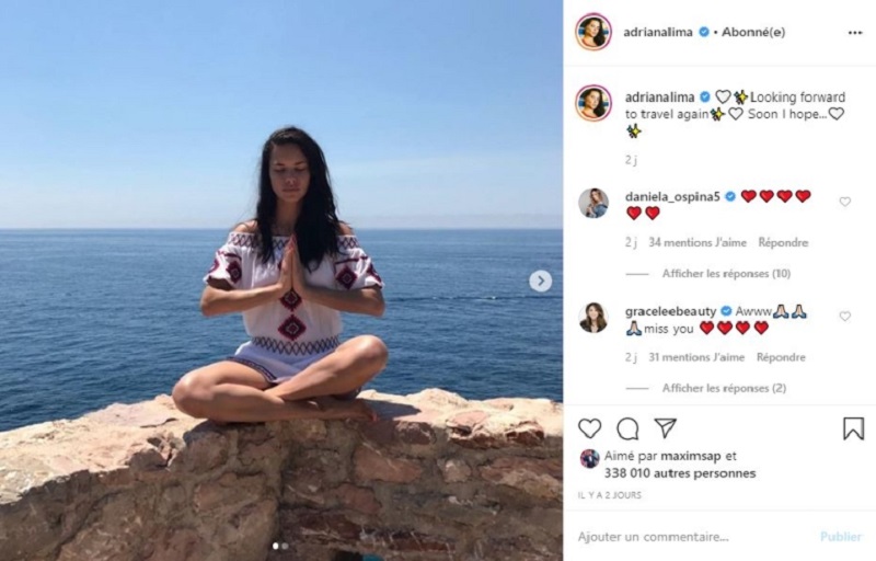 Adriana Lima in her bohemian-inspired dress. u00e2u20acu2022 Picture via Instagram/Adriana Lima