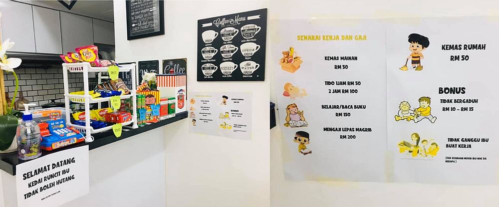 Nurafiza wasn’t playing around either as she even made a list of the chores to be done. — Pictures via Facebook/Puan Nadzirah Razali