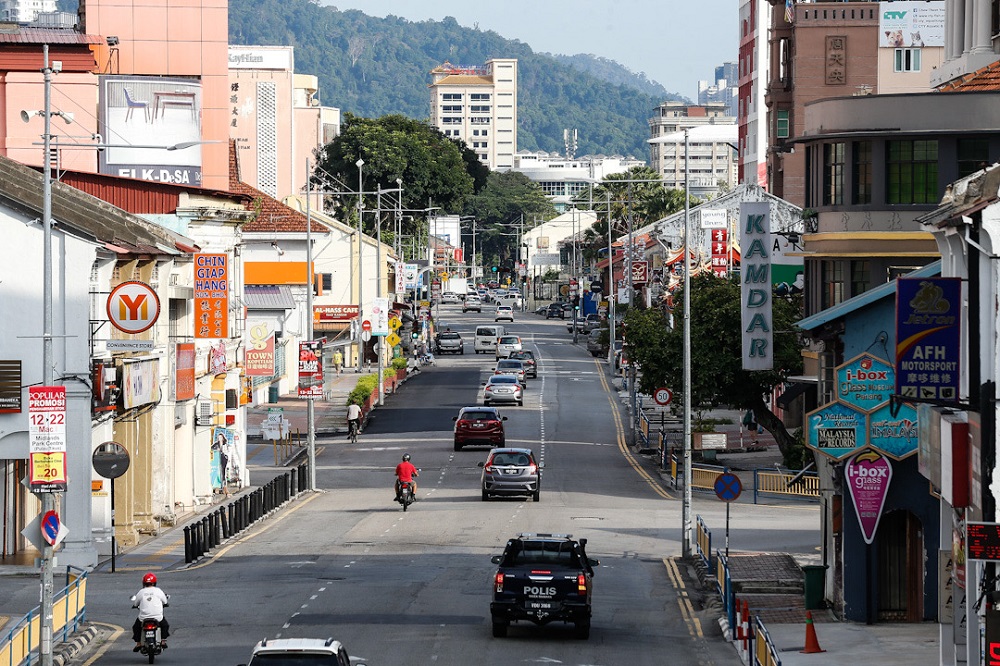 A general view of the traffic on the first day of the conditional movement control order in George Town May 4, 2020. u00e2u20acu201d Picture by Sayuti Zainudin