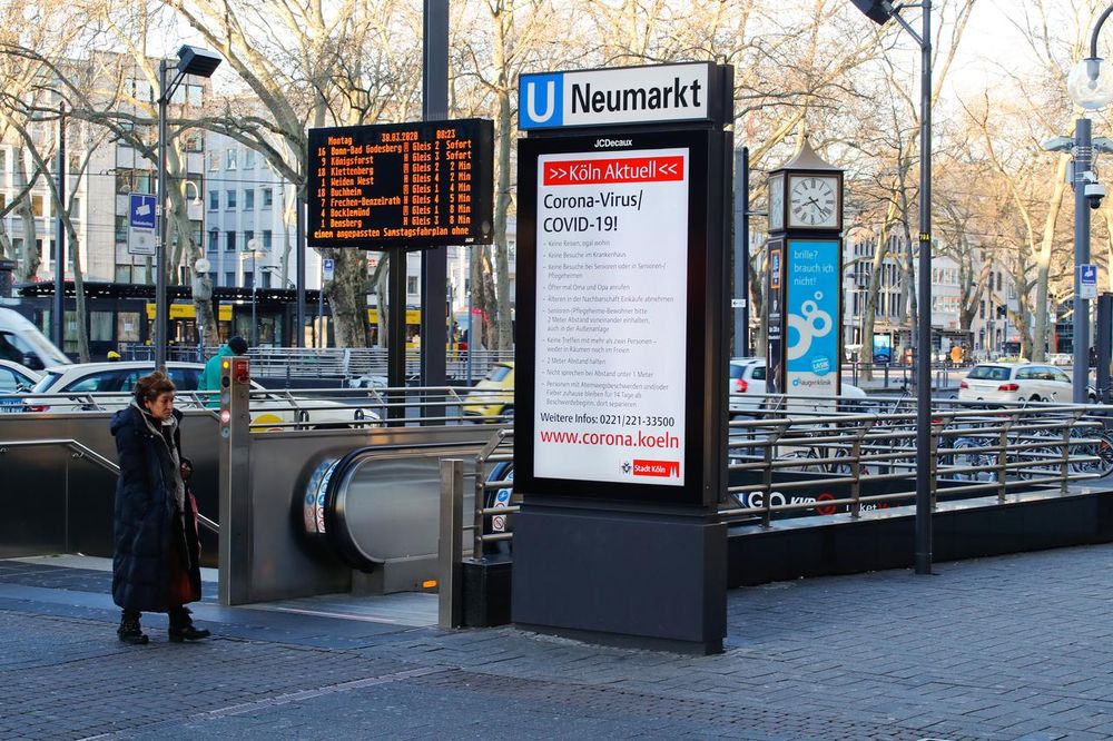 A board with corona information is seen at the Neumarkt subway station, as the spread of coronavirus disease (Covid-19) continues in Cologne, Germany, March 30, 2020. u00e2u20acu201d Reuters pic
