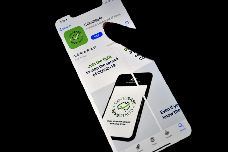 A COVIDSafe app by the Australian government as seen on an iPhone. u00e2u20acu2022 AFP pic