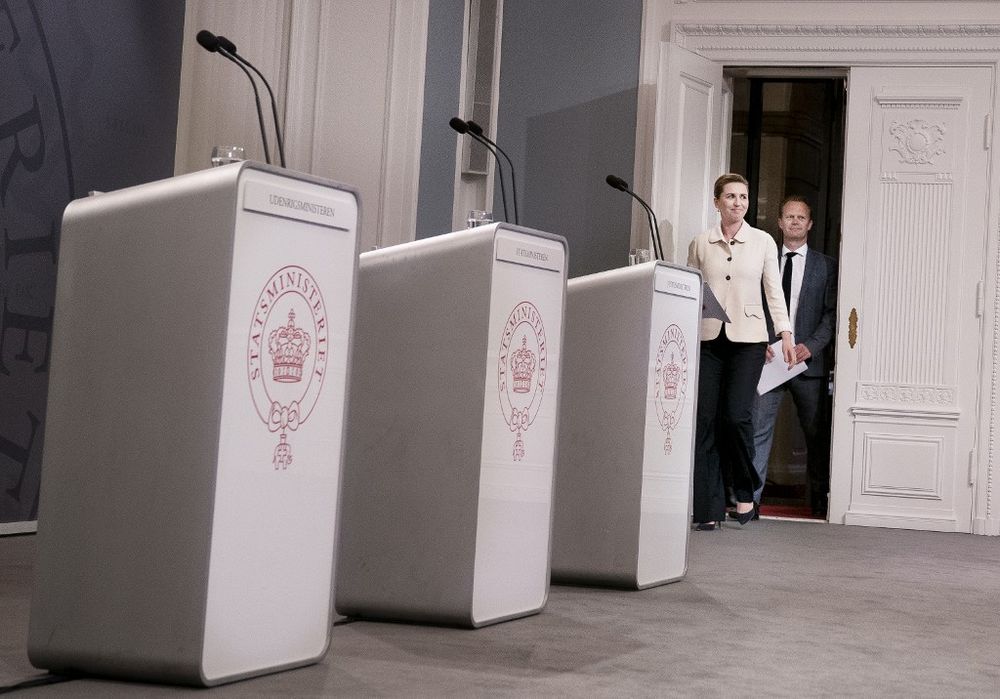 Danish Prime Minister Mette Frederiksen arrives to give a press conference in the Prime Ministeru00e2u20acu2122s Office in Copenhagen, May 29, 2020. u00e2u20acu201d AFP pic