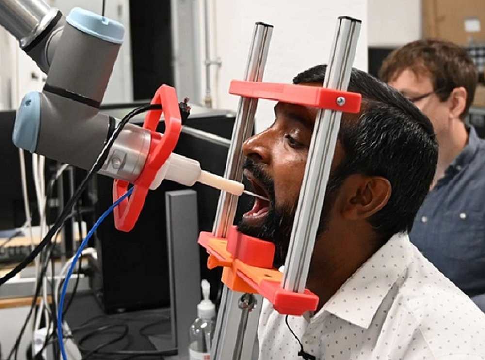 Thiusius Rajeeth Savarimuthu is in charge of the team of 10 researchers who have been working in the Industry 4.0 Lab at the University of Southern Denmark. u00e2u20acu201d Picture courtesy of University of Southern Denmark via AFP
