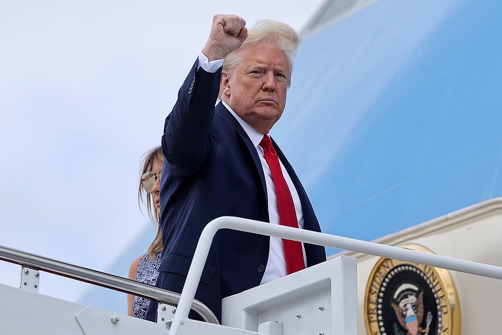 US President Donald Trump boards Air Force One for travel to the Kennedy Space Center in Florida, at Joint Base Andrews, Maryland May 27, 2020. u00e2u20acu201d Reuters pic