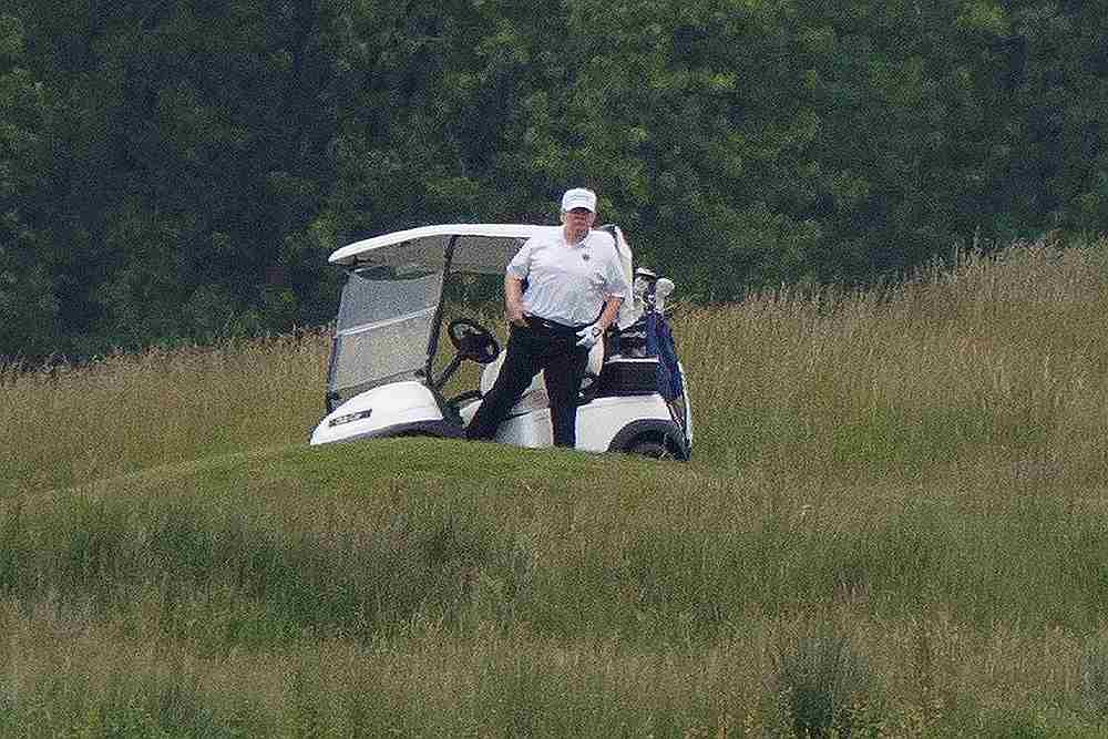 US President Donald Trump participates in a round of golf at the Trump National Golf Course amid the Covid-19 outbreak, in Sterling, Virginia May 24, 2020. u00e2u20acu201d Reuters pic