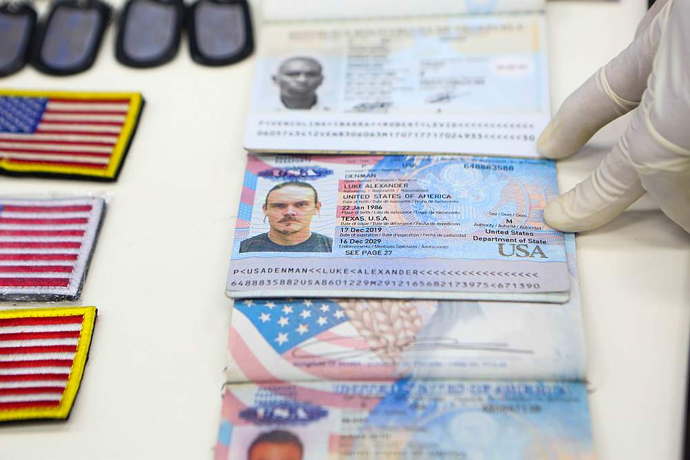 Personal documents are shown by President Nicolas Maduro (not pictured) after Caracas said it foiled an attempted incursion, at Miraflores Palace in Caracas, Venezuela May 4, 2020.u00e2u20acu201d Miraflores Palace handout via Reuters