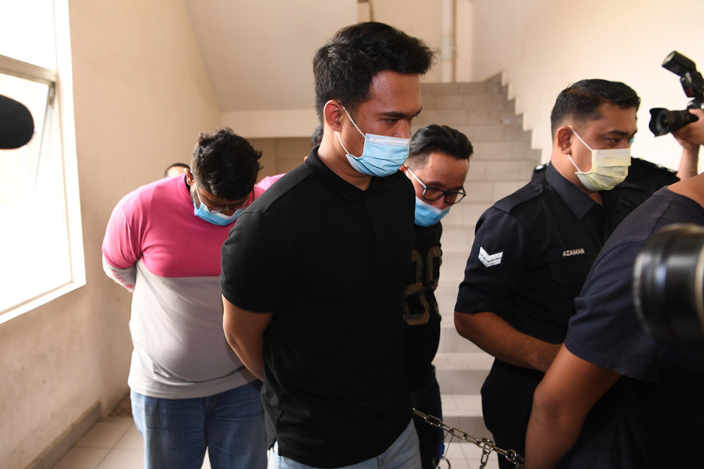 The six were accused to have committed the offence along with 10 others, still at large, at 6.20pm on May 18. u00e2u20acu201d Bernama pic