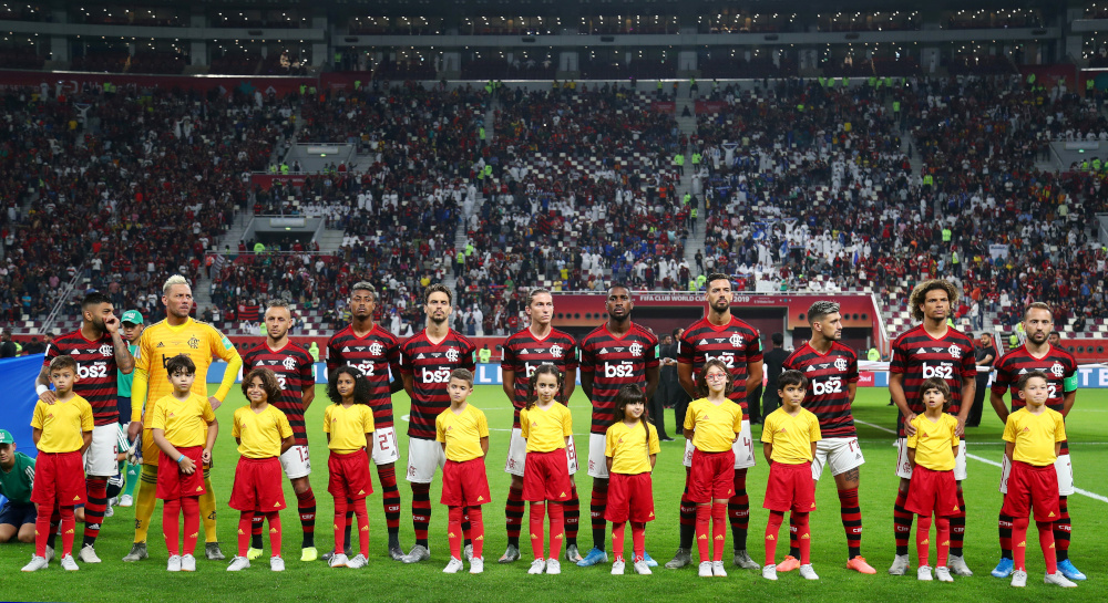 File picture of Flamengo players lining up before the match with Al Hilal at Khalifa International Stadium in Doha, Qatar, December 17, 2019. u00e2u20acu201d Reuters pic 