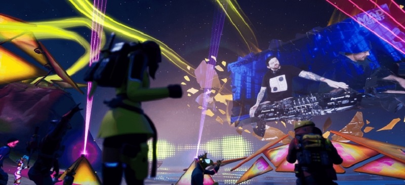 Promotional image for Fortnite Party Royale May 8/9 event featuring DJs including deadmau5 and Steve Aoki. u00e2u20acu2022 Picture courtesy of Epic Games via AFP
