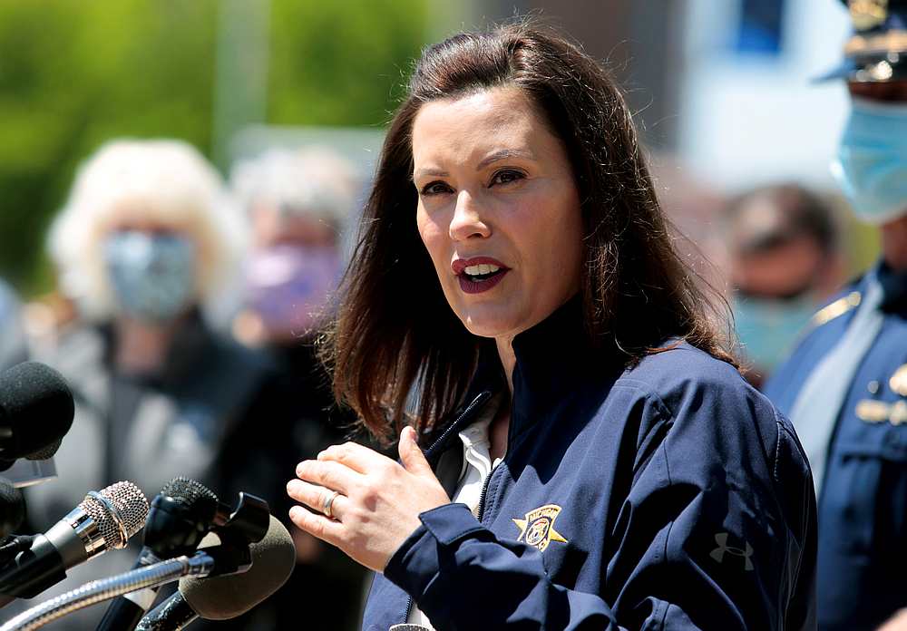 Michigan Governor Gretchen Whitmer addresses the media about the flooding along the Tittabawassee River, after several dams breached, in downtown Midland, Michigan May 20, 2020. u00e2u20acu201d Reuters pic