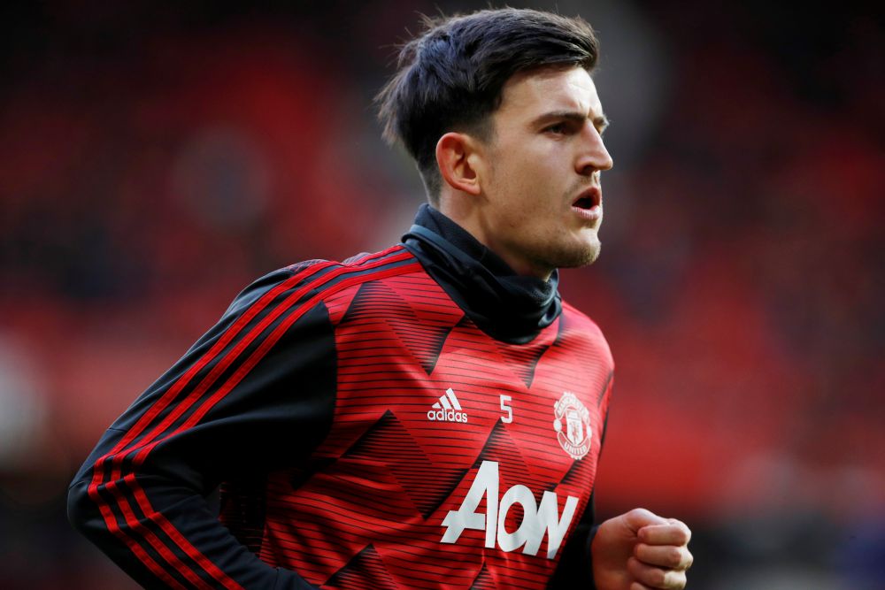 Manchester United's Harry Maguire during the warm up before the match against Arsenal at Old Trafford March 8, 2020. u00e2u20acu201d Reuters pic