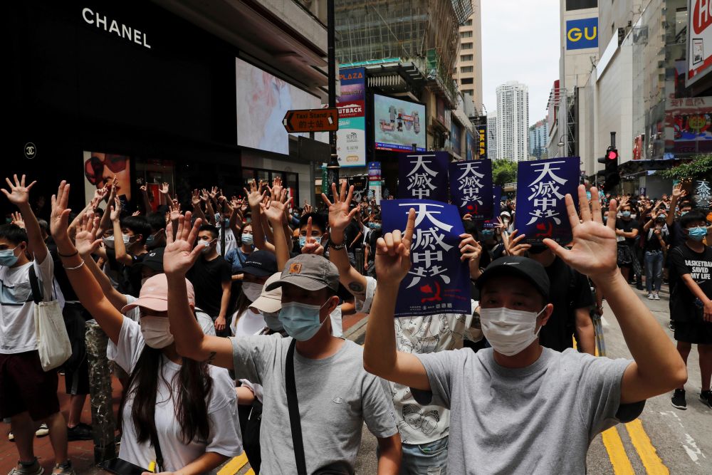 Anti-government protesters march again Beijing's plans to impose national security legislation in Hong Kong May 24, 2020. u00e2u20acu201d Reuters pic