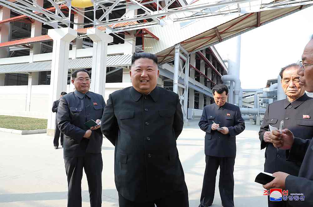 North Korean leader Kim Jong-un attends the completion of a fertiliser plant, in a region north of the capital, Pyongyang, in this image released May 2, 2020. u00e2u20acu201d KCNA pic via Reuters