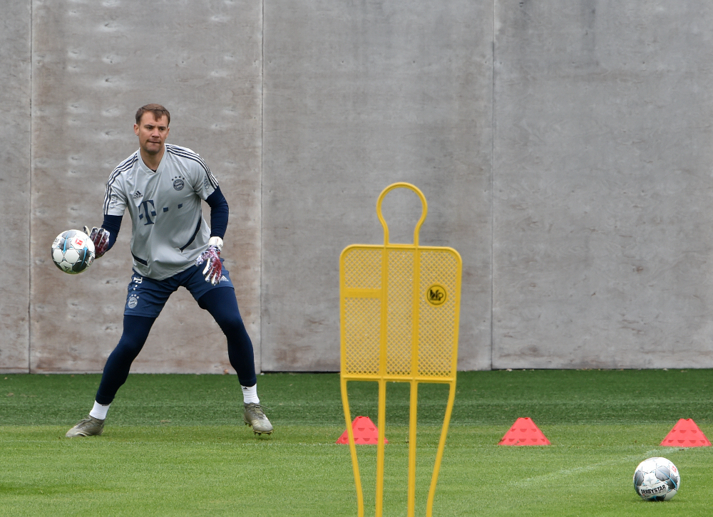 Bayern Munichu00e2u20acu2122s goalkeeper Manuel Neuer attends a training session at the football teamu00e2u20acu2122s training grounds in Munich, southern Germany, May 20, 2020. u00e2u20acu201d AFP pic 