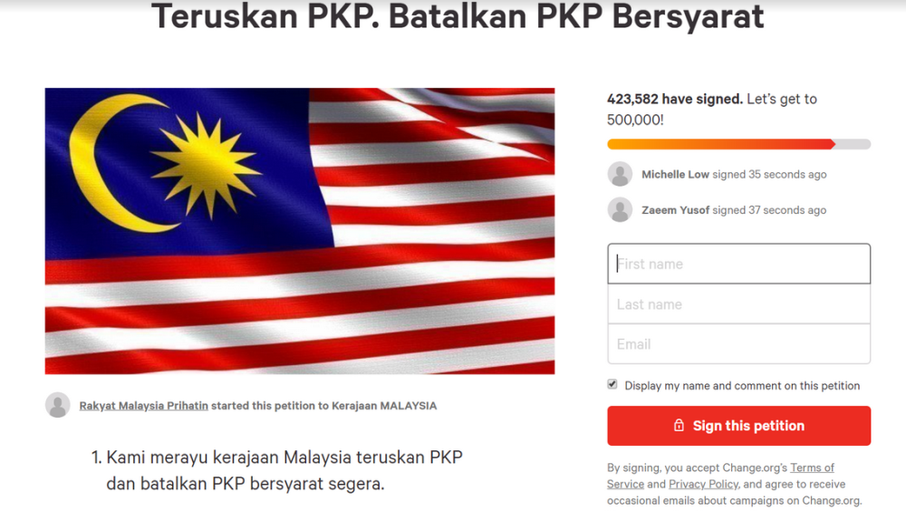 At the time of writing, 423,582 signatures have been collected for the petition.