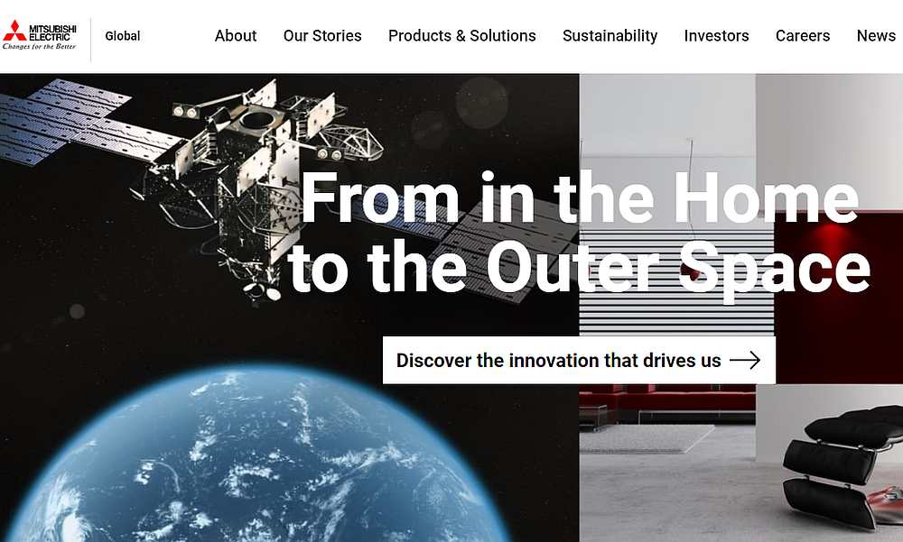 Screengrab of the Mitsubishi Electric Corp website mitsubishielectric.com.n