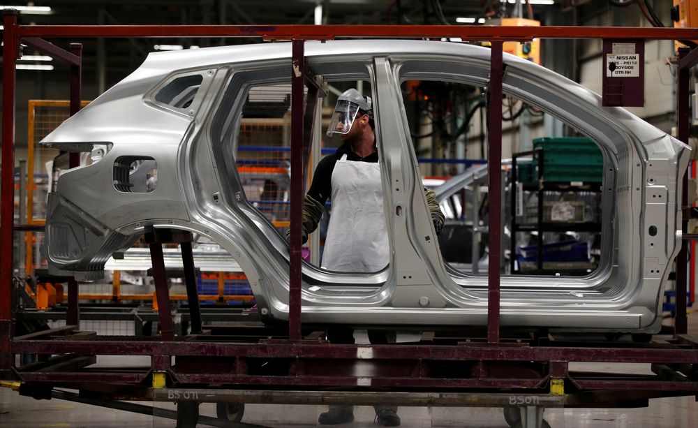 Workers are seen on the production line at Nissanu00e2u20acu2122s car plant in Sunderland Britain, October 10, 2019. u00e2u20acu201d Reuters pic