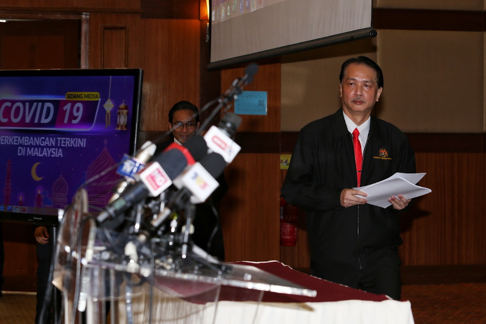 Health director-general Datuk Dr Noor Hisham Abdullah giving a press conference on Covid-19 in MOH, Putrajaya, May 18, 2020. u00e2u20acu201d Picture by Choo Choy Mayn