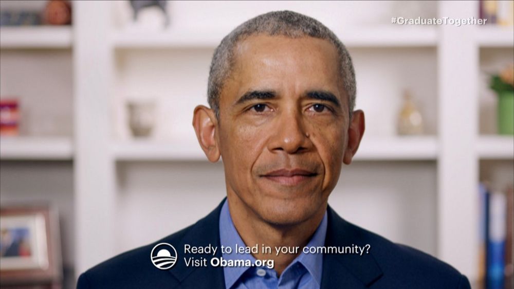 In this screengrab, Former President Barack Obama speaks during Graduate Together: America Honors the High School Class of 2020 on May 16, 2020. u00e2u20acu201d Getty Images via AFP