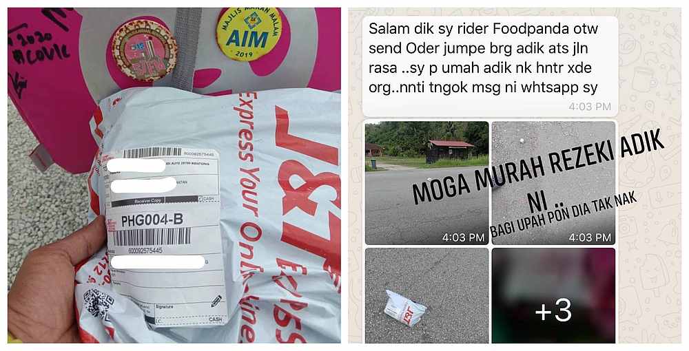The parcel’s owner Nur Farah Ayu shared the faith-restoring incident on Facebook. — Pictures from Facebook/Nur Farah Ayu