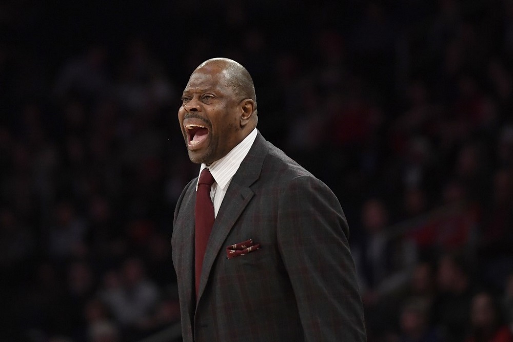 Head coach Patrick Ewing of the Georgetown Hoyas directs players in the first half against the St. John's Red Storm during the first round of the Big East Basketball Tournament in New York March 11, 2020.  u00e2u20acu2022 AFP pic