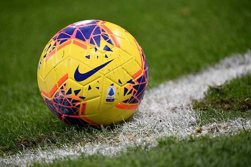 An official Serie A ball is pictured during the Italian Serie A football match Inter Milan against Genoa at the San Siro stadium in Milan December 21, 2019. u00e2u20acu201d AFP pic