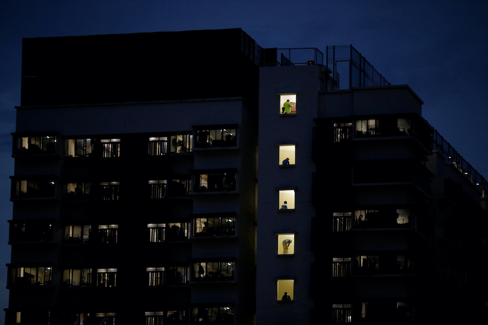 Migrant workers pray in their dormitory during the holy month of Ramadan, amid the coronavirus disease (Covid-19) outbreak, in Singapore May 10, 2020. u00e2u20acu201d Reuters pic