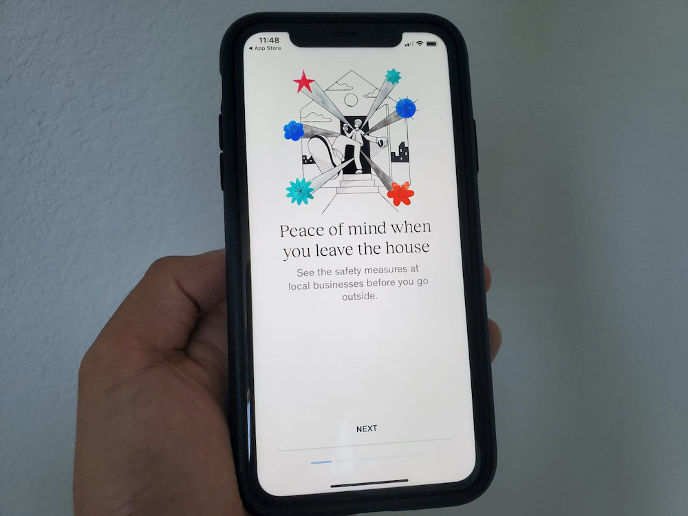 The Zero - See Safety Measures mobile app, which offers users information about Covid-19 safety measures at local businesses and provide contact tracing functionality, is displayed on an iPhone in Oakland, California June 10, 2020. u00e2u20acu201d Reuters pic